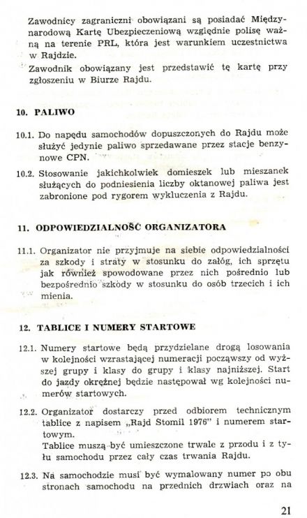 Rajd Stomil - 1976r